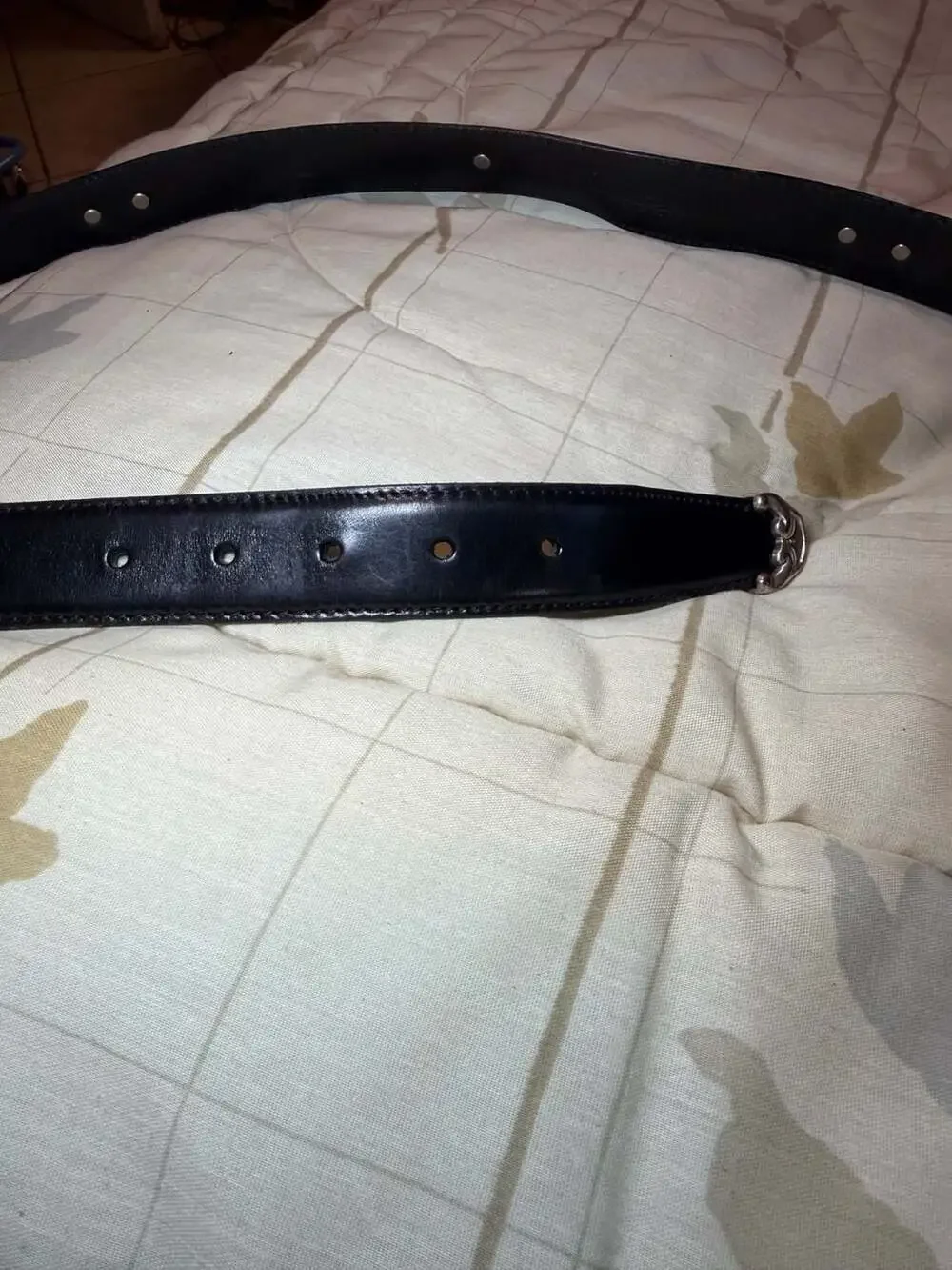 Fossil Vintage Western-Style Black Leather Concho Belt